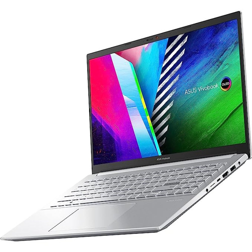 ASUS VIVOBOOK PRO 15 OLED, AMD Ryzen 5 5600H, 15.6" (39.62 cm) FHD OLED, Thin & Light Laptop (16GB 512GB SSD 4GB RTX 3050 Windows 11 Office 2021 Backlit KB FP Sensor Silver 1.65 kg), M3500QC-