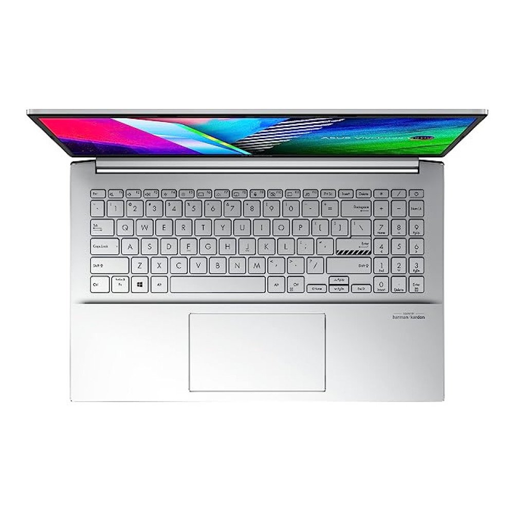 ASUS VIVOBOOK PRO 15 OLED, AMD Ryzen 5 5600H, 15.6" (39.62 cm) FHD OLED, Thin & Light Laptop (16GB 512GB SSD 4GB RTX 3050 Windows 11 Office 2021 Backlit KB FP Sensor Silver 1.65 kg), M3500QC-