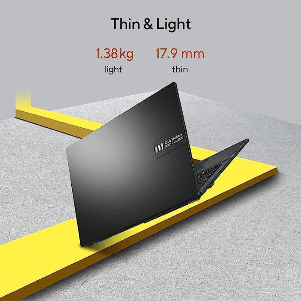 ASUS VIVOBOOK GO 14 (2023), AMD Ryzen 3 7320U, 14-inch (35.56 cm) FHD, Thin & Light Laptop (8GB 512GB SSD Windows 11 Office 2021 Alexa Built-in Mixed Black 1.38 kg), E1404FA-NK322WS