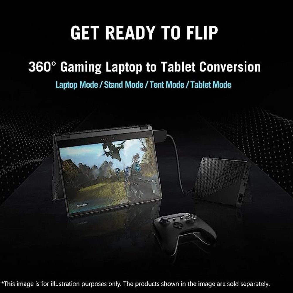 ASUS ROG FLOW X13 (2022), 13.4" (34.03 cm) FHD+ 16:10, 120Hz Touch, AMD Ryzen 7 6800HS, 4GB RTX 3050 Graphics, 2-in-1 Gaming Laptop (16GB 1TB SSD Windows 11 Office 2021 Black 1.3 Kg), GV301RC-LJ022WS