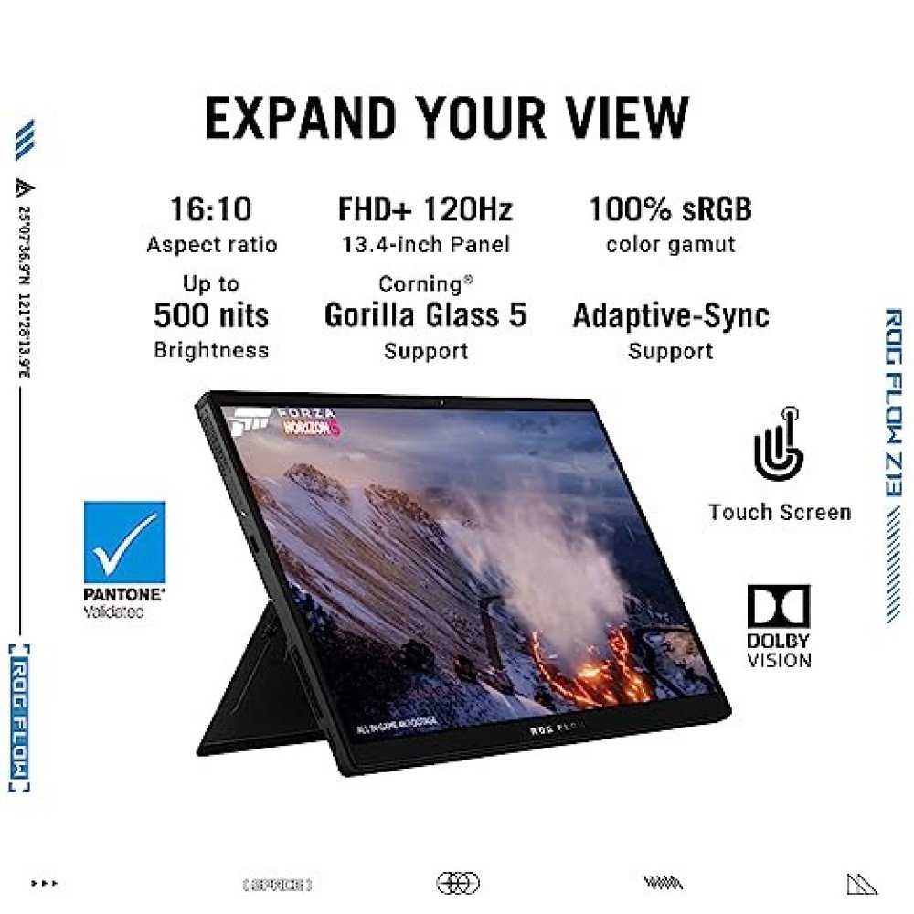 ASUS ROG FLOW Z13  (2022), 13.4" (34.03 cm) FHD+ 16:10, 120Hz Touch, Intel Core i5 12th Gen, 2-in-1 Gaming Laptop (16GB 512GB SSD Win 11 Integrated Graphics Office 2021 Black 1.12 kg) GZ301ZA-LD049WS