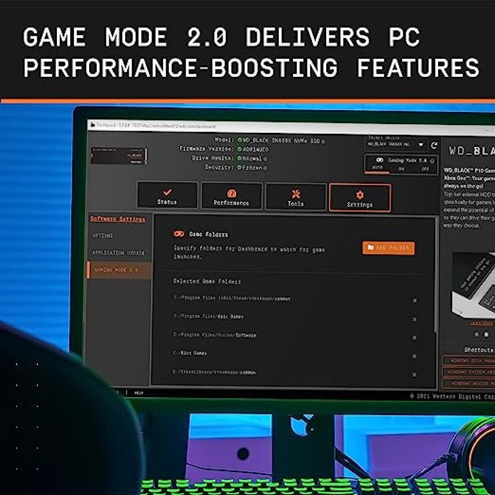 WESTERN DIGITAL SSD (BLACK) SN850X NVMe™ SSD Gaming Storage, 1TB