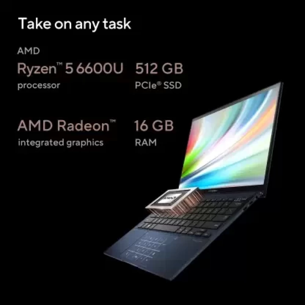 ASUS ZENBOOK S13 (2022), 13.3" (33.78 cm) 2.8K OLED 16:10 Touch, AMD Ryzen 5 6600U, Integrated Graphics, Thin and Light Laptop (16GB 512GB SSD Windows 11 Office 2021 Blue 1.10 kg), UM5302TA-LX501WS
