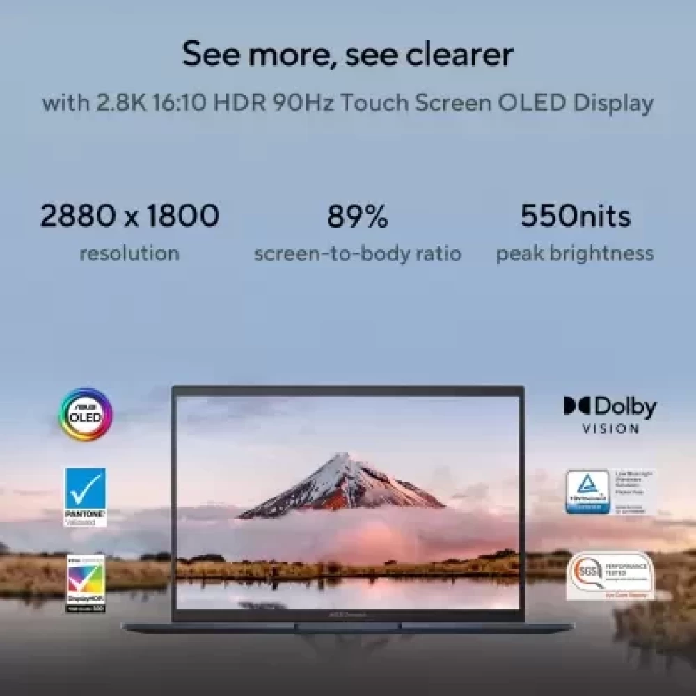 ASUS ZENBOOK S13 (2022), 13.3" (33.78 cm) 2.8K OLED 16:10 Touch, AMD Ryzen 5 6600U, Integrated Graphics, Thin and Light Laptop (16GB 512GB SSD Windows 11 Office 2021 Blue 1.10 kg), UM5302TA-LX501WS
