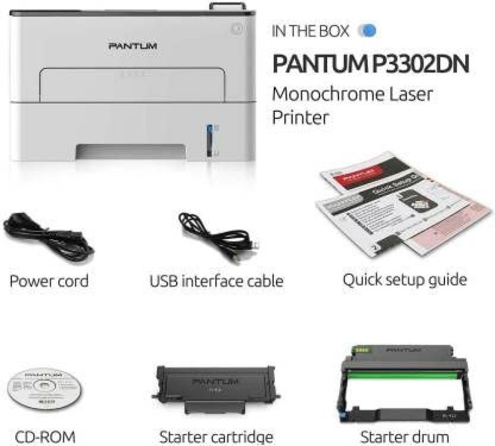 Pantum Monochrome Laser Printer (White)