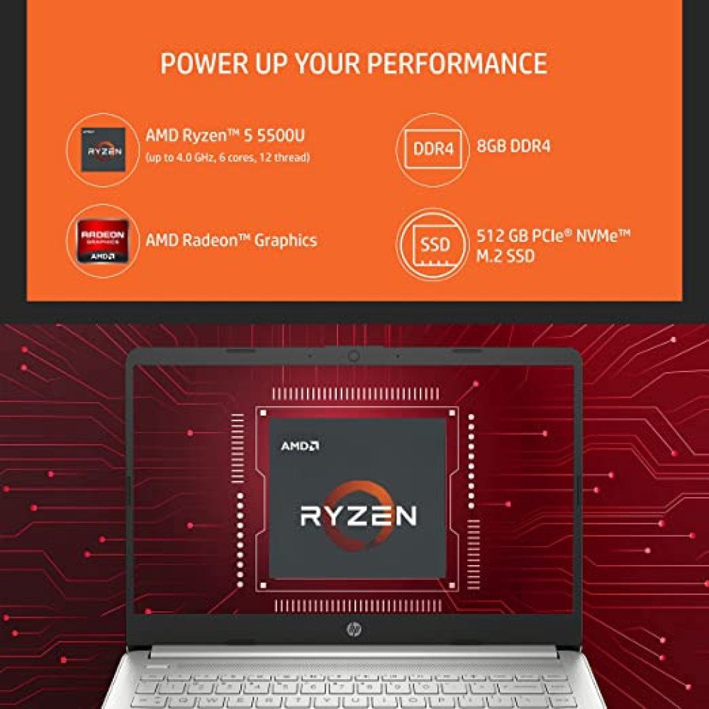 HP 14s, AMD Ryzen 5-5500U 14 inches